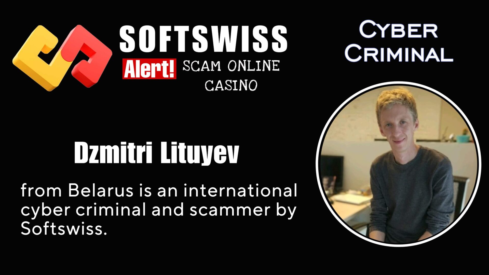 Dzmitri Lituyev - softswiss scam - Casino by Softswiss